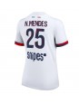 Paris Saint-Germain Nuno Mendes #25 Vieraspaita Naisten 2025-26 Lyhythihainen